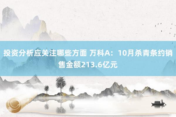 投资分析应关注哪些方面 万科A：10月杀青条约销售金额213.6亿元