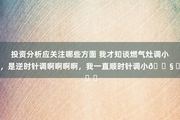 投资分析应关注哪些方面 我才知谈燃气灶调小火，是逆时针调啊啊啊啊，我一直顺时针调小😧 ​​