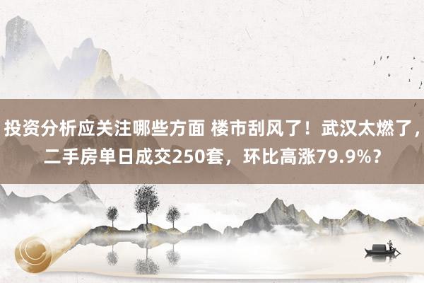 投资分析应关注哪些方面 楼市刮风了！武汉太燃了，二手房单日成交250套，环比高涨79.9%？