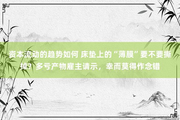 资本流动的趋势如何 床垫上的“薄膜”要不要撕掉？多亏产物雇主请示，幸而莫得作念错