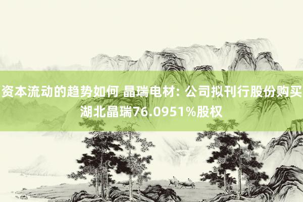 资本流动的趋势如何 晶瑞电材: 公司拟刊行股份购买湖北晶瑞76.0951%股权