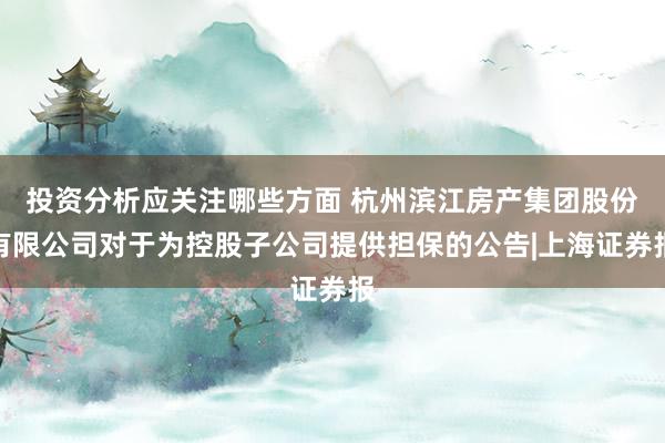 投资分析应关注哪些方面 杭州滨江房产集团股份有限公司对于为控股子公司提供担保的公告|上海证券报