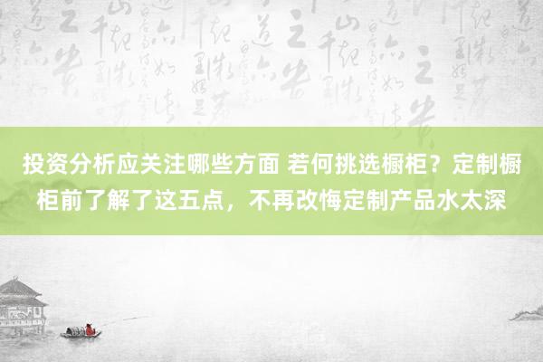 投资分析应关注哪些方面 若何挑选橱柜？定制橱柜前了解了这五点，不再改悔定制产品水太深