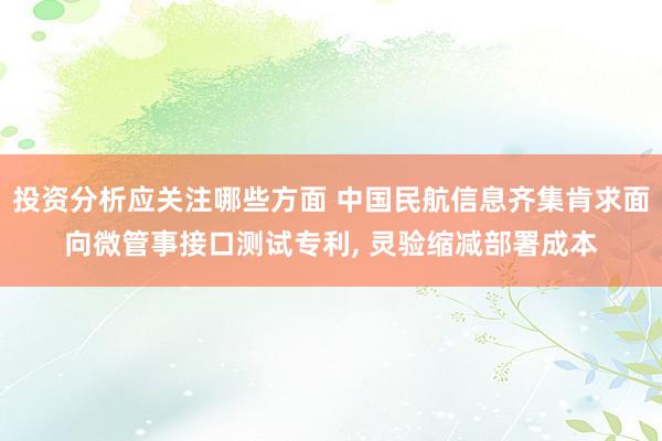 投资分析应关注哪些方面 中国民航信息齐集肯求面向微管事接口测试专利, 灵验缩减部署成本