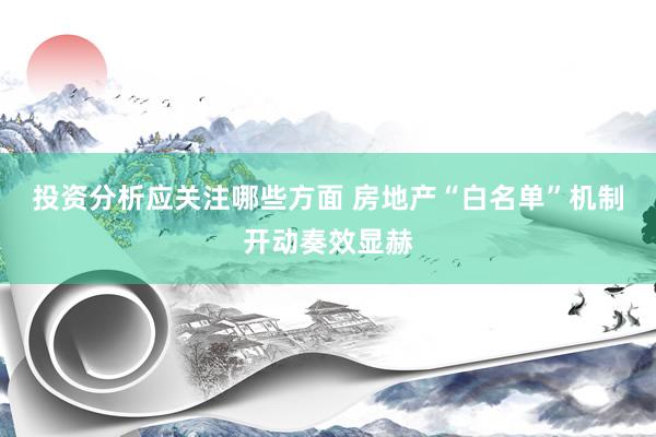 投资分析应关注哪些方面 房地产“白名单”机制开动奏效显赫