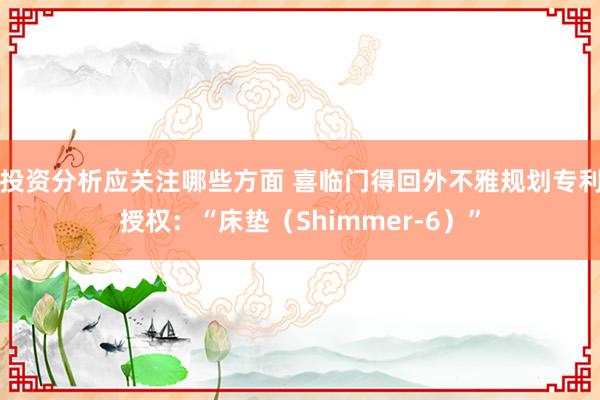 投资分析应关注哪些方面 喜临门得回外不雅规划专利授权：“床垫（Shimmer-6）”