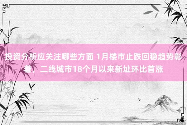 投资分析应关注哪些方面 1月楼市止跌回稳趋势彰着，二线城市18个月以来新址环比首涨