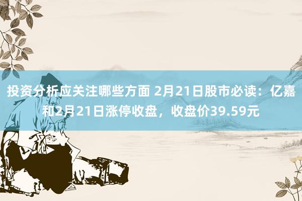 投资分析应关注哪些方面 2月21日股市必读：亿嘉和2月21日涨停收盘，收盘价39.59元