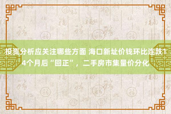 投资分析应关注哪些方面 海口新址价钱环比连跌14个月后“回正”，二手房市集量价分化