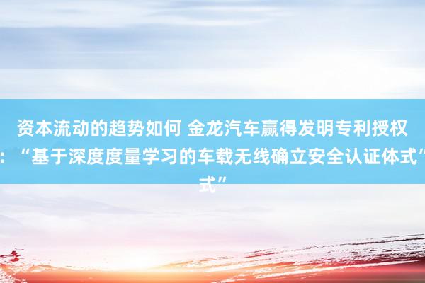 资本流动的趋势如何 金龙汽车赢得发明专利授权：“基于深度度量学习的车载无线确立安全认证体式”