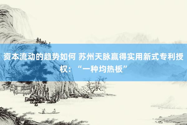 资本流动的趋势如何 苏州天脉赢得实用新式专利授权：“一种均热板”