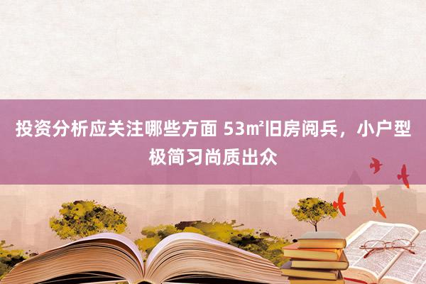 投资分析应关注哪些方面 53㎡旧房阅兵，小户型极简习尚质出众