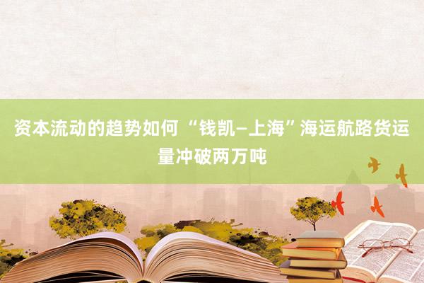 资本流动的趋势如何 “钱凯—上海”海运航路货运量冲破两万吨