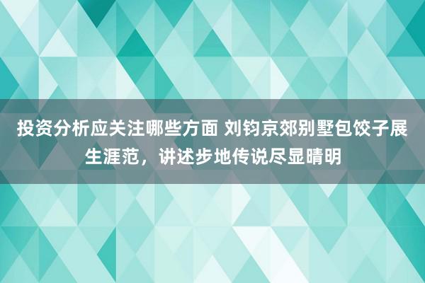 投资分析应关注哪些方面 刘钧京郊别墅包饺子展生涯范，讲述步地传说尽显晴明