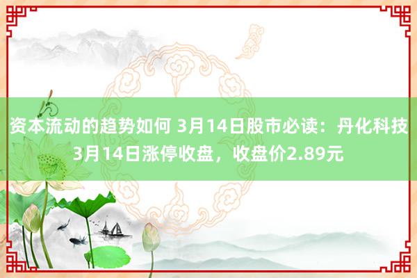 资本流动的趋势如何 3月14日股市必读：丹化科技3月14日涨停收盘，收盘价2.89元