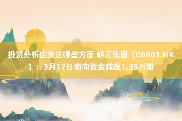 投资分析应关注哪些方面 朝云集团（06601.HK）：3月17日南向资金减捏1.35万股